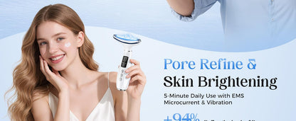 Masajeador LED para Rostro y Cuello | Antiarrugas con Luz Roja y Vibración