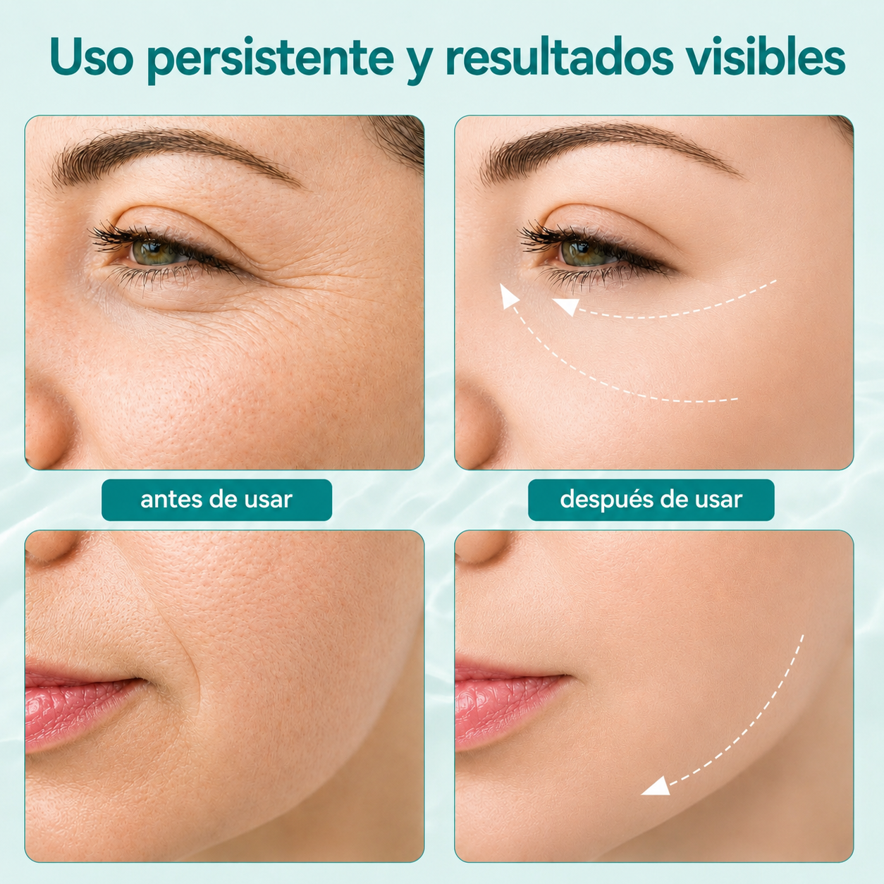 Masajeador LED para Rostro y Cuello | Antiarrugas con Luz Roja y Vibración